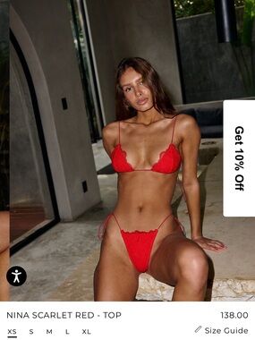 Nina Scarlet Red Bikini Top - Women